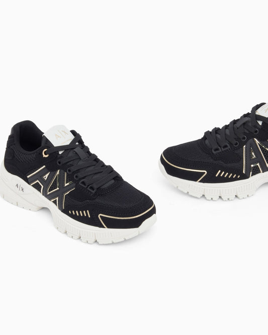 Sneakers in mesh and nylon with rubber sole