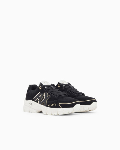 Sneakers in mesh and nylon with rubber sole