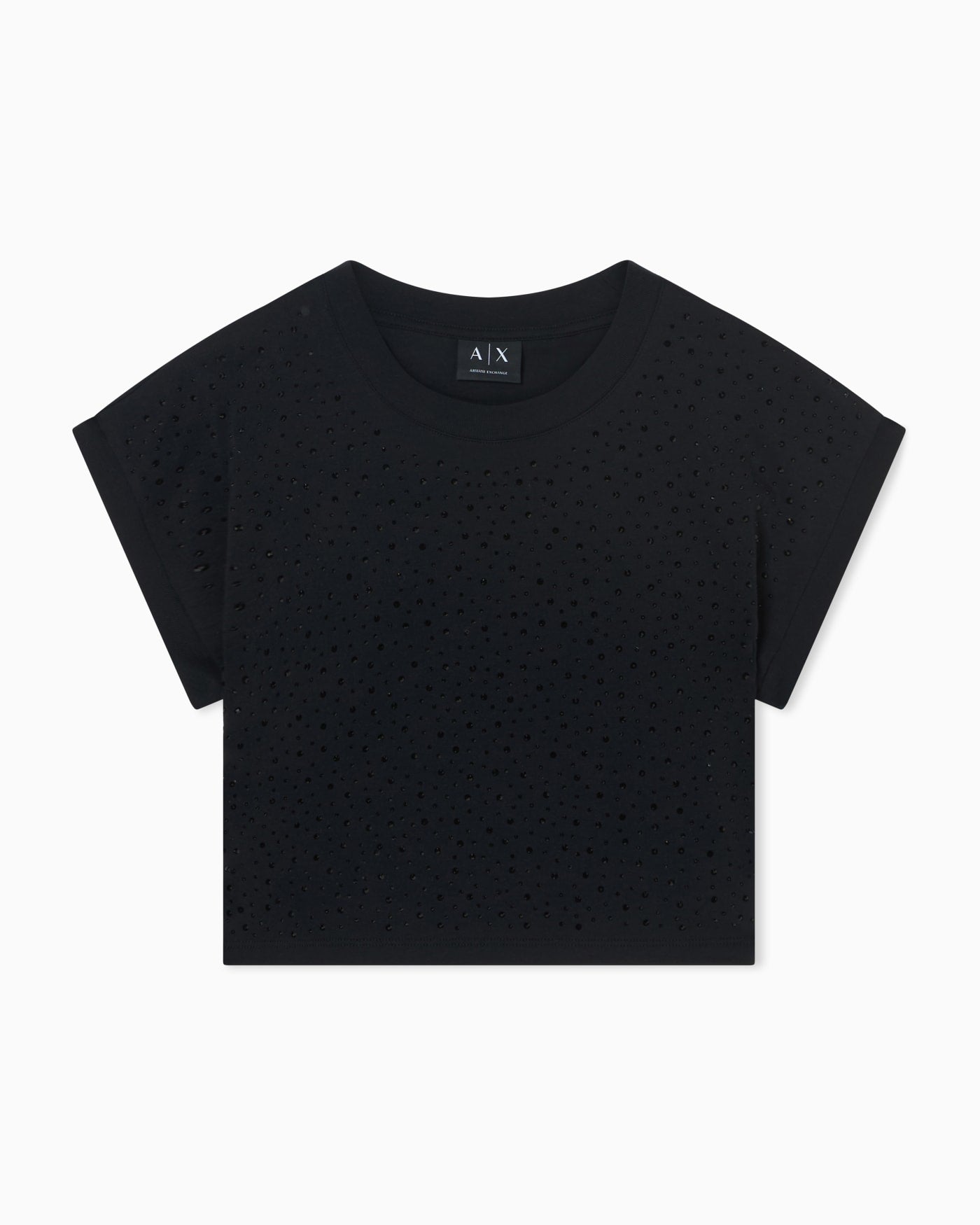 Cropped T-shirt in cotton jersey
