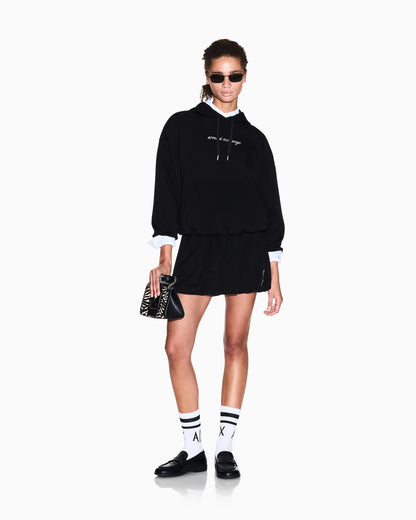 hooded sweatshirt in viscose stretch scuba