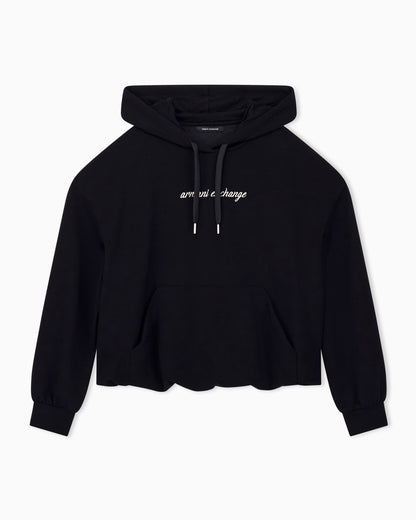 hooded sweatshirt in viscose stretch scuba