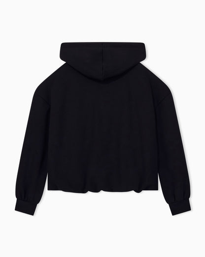 hooded sweatshirt in viscose stretch scuba