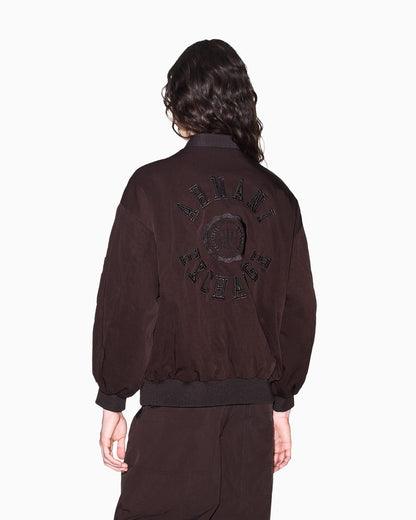 Oversized blouson jacket in nylon twill