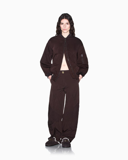Oversized blouson jacket in nylon twill