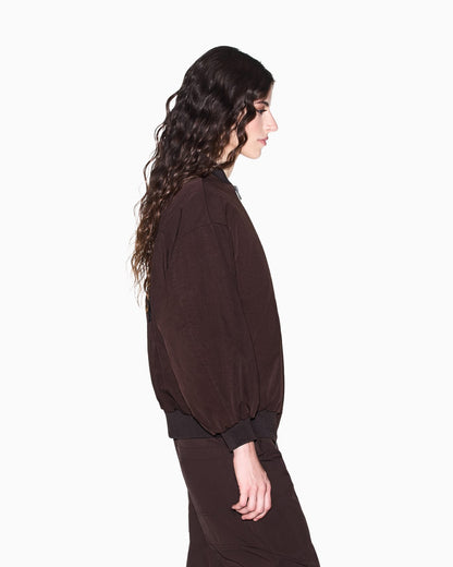 Oversized blouson jacket in nylon twill