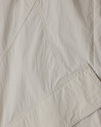 Oversized trousers in crinkle nylon with down padding