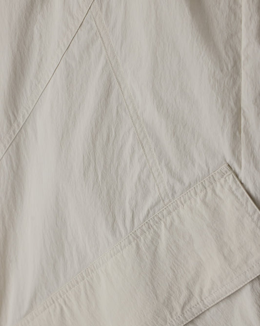 Oversized trousers in crinkle nylon with down padding