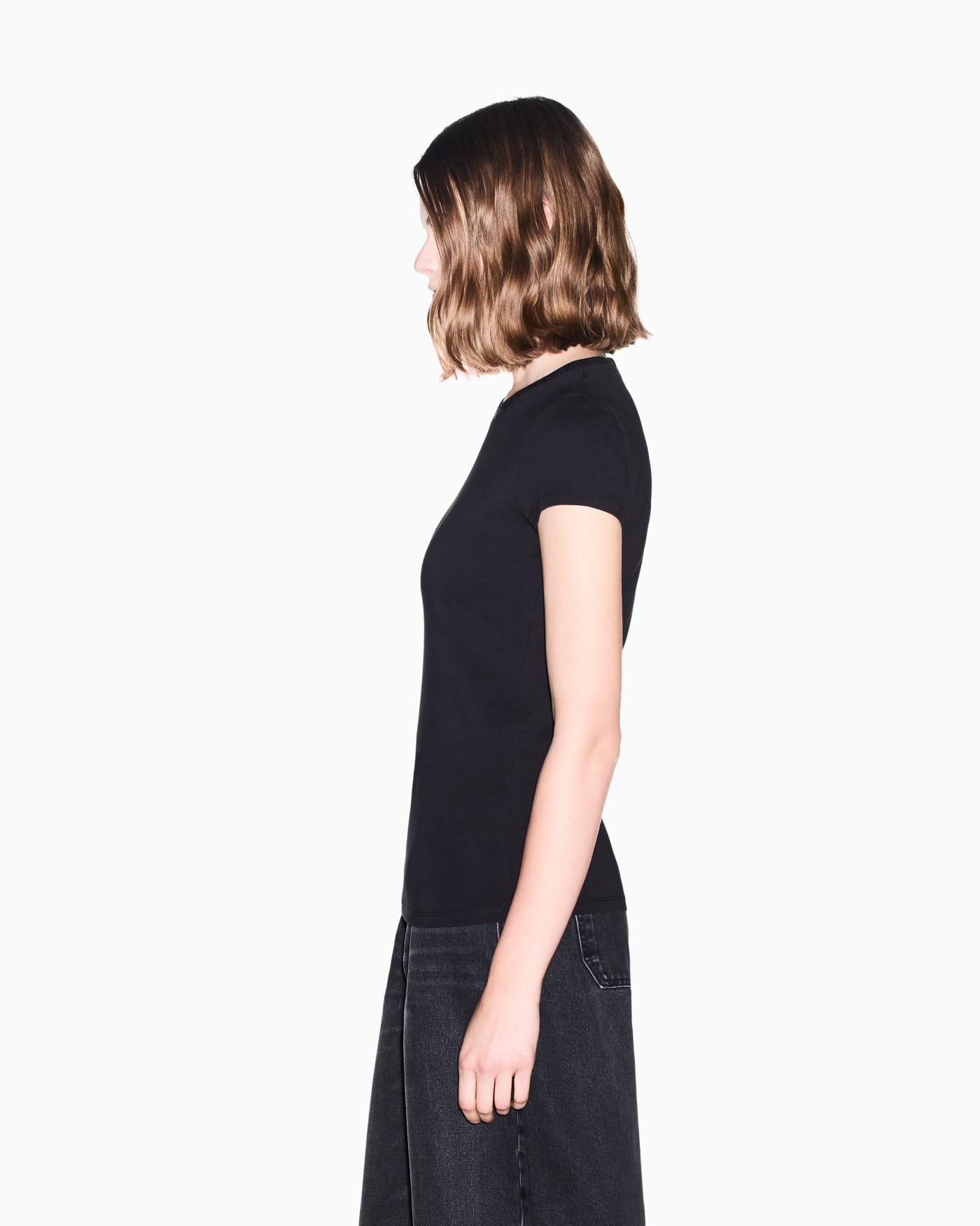 slim fit t-shirt in organic cotton stretch jersey