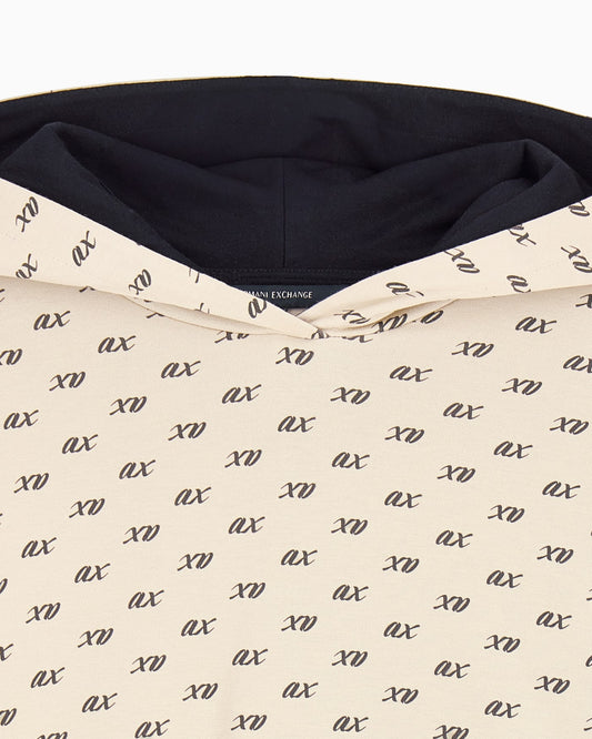 sweatshirt in organic cotton with allover print