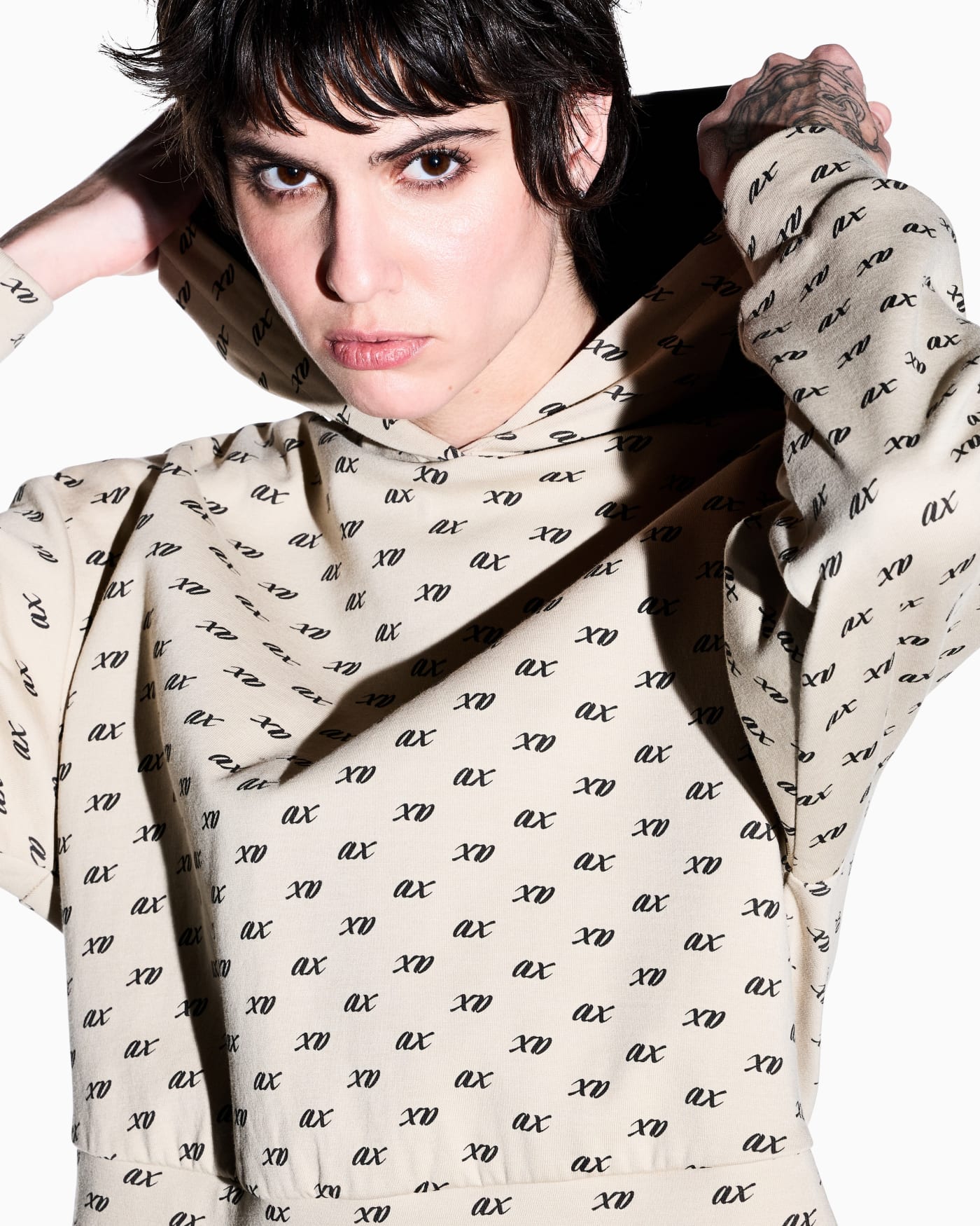 sweatshirt in organic cotton with allover print
