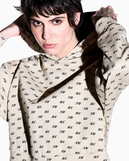 sweatshirt in organic cotton with allover print