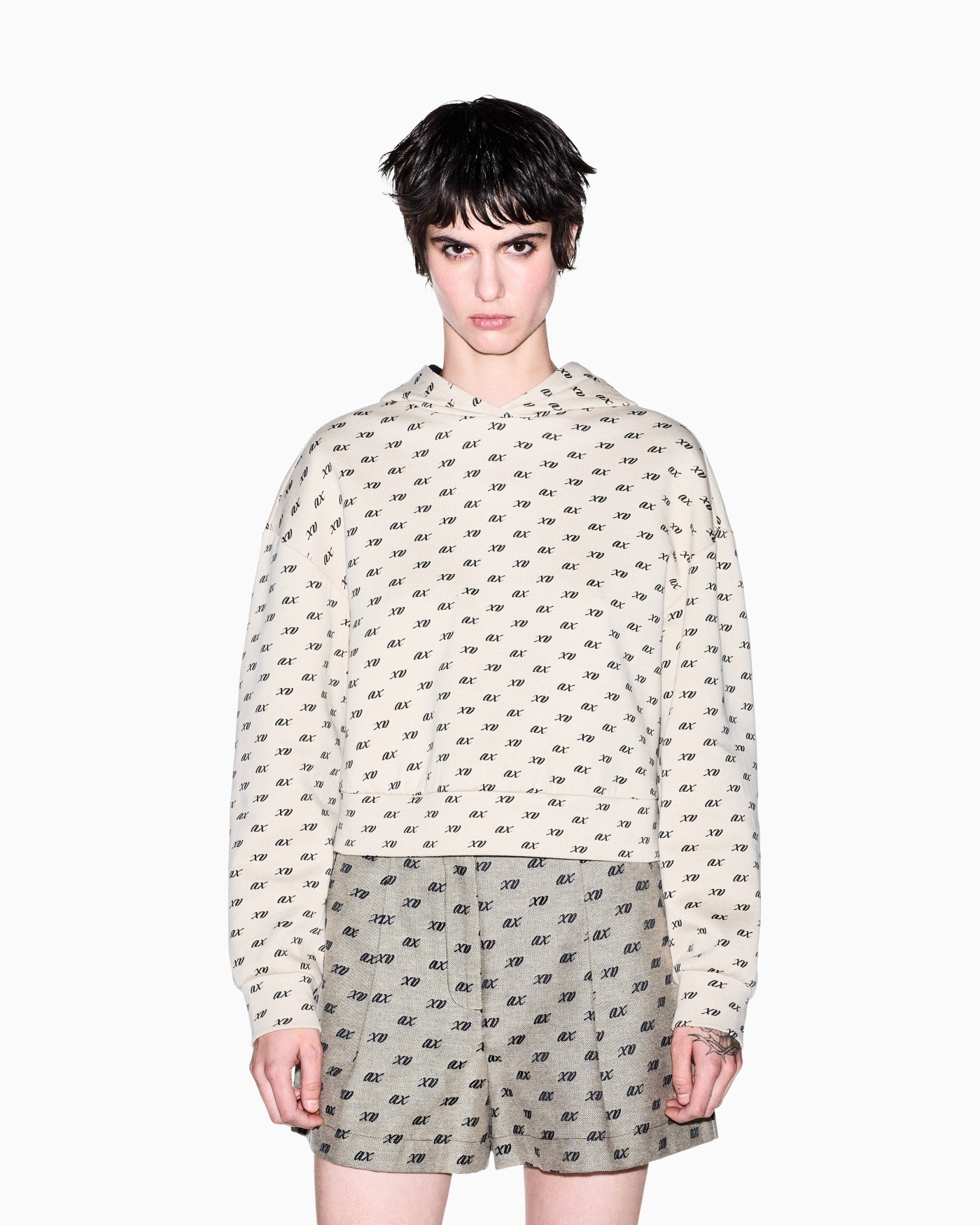 sweatshirt in organic cotton with allover print