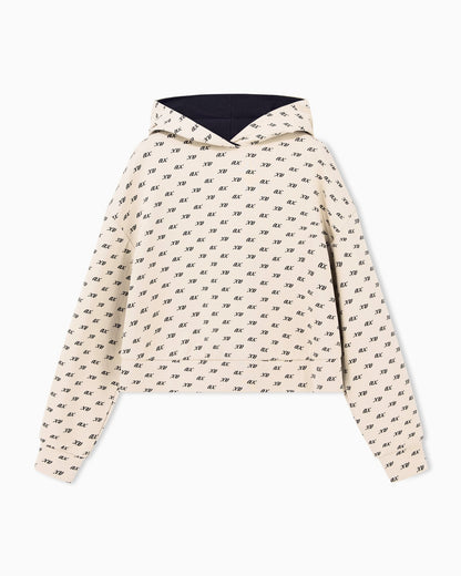 sweatshirt in organic cotton with allover print