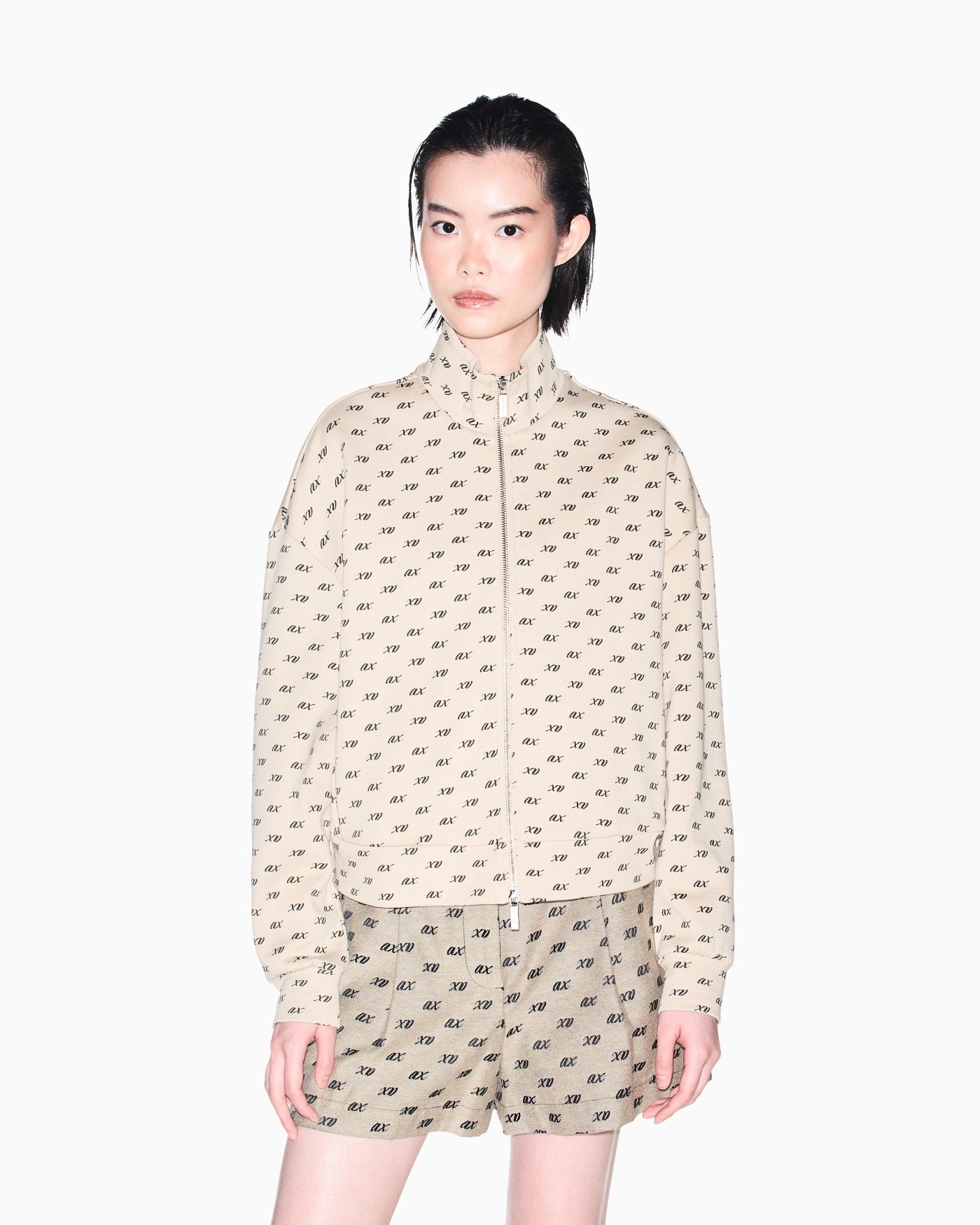 sweatshirt in organic cotton with allover print