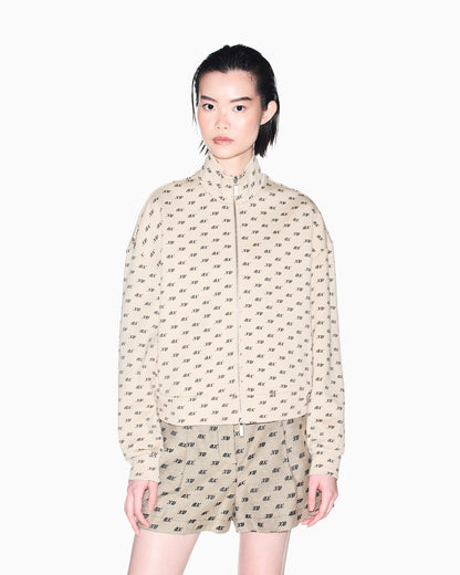 sweatshirt in organic cotton with allover print