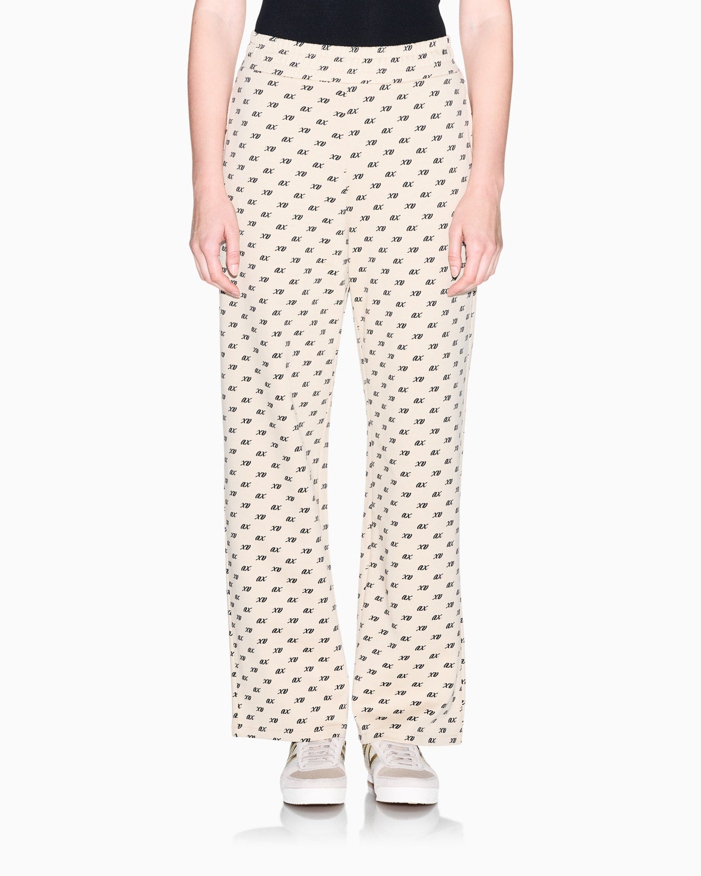 regular fit trousers in organic cotton with allover print