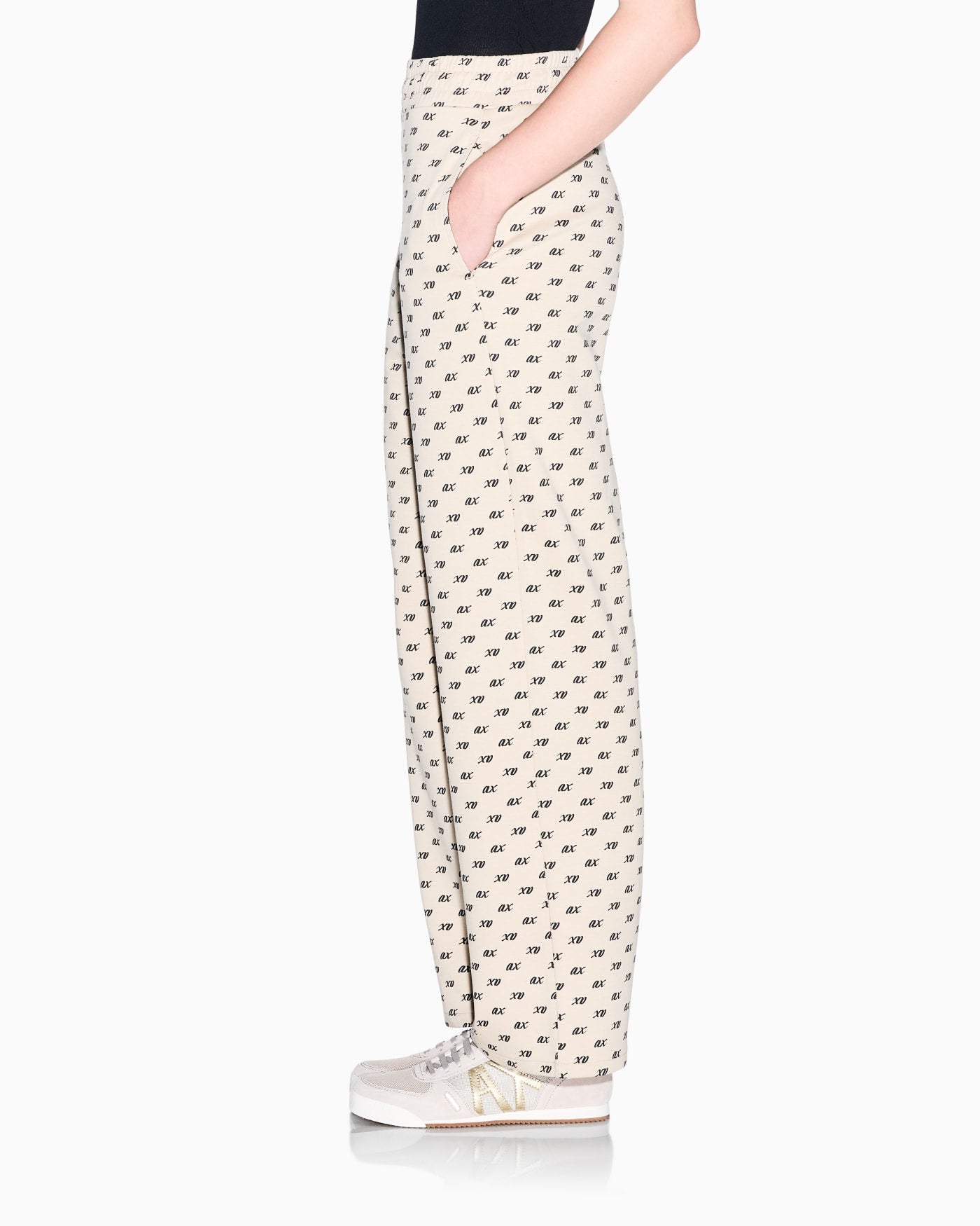 regular fit trousers in organic cotton with allover print