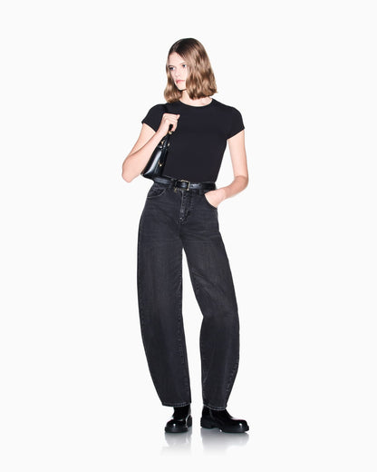 oversized fit 5 pockets denim pant in rigid cotton