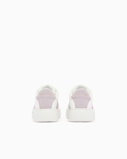 Lace-up low-top sneakers in textured mesh with a thick sole