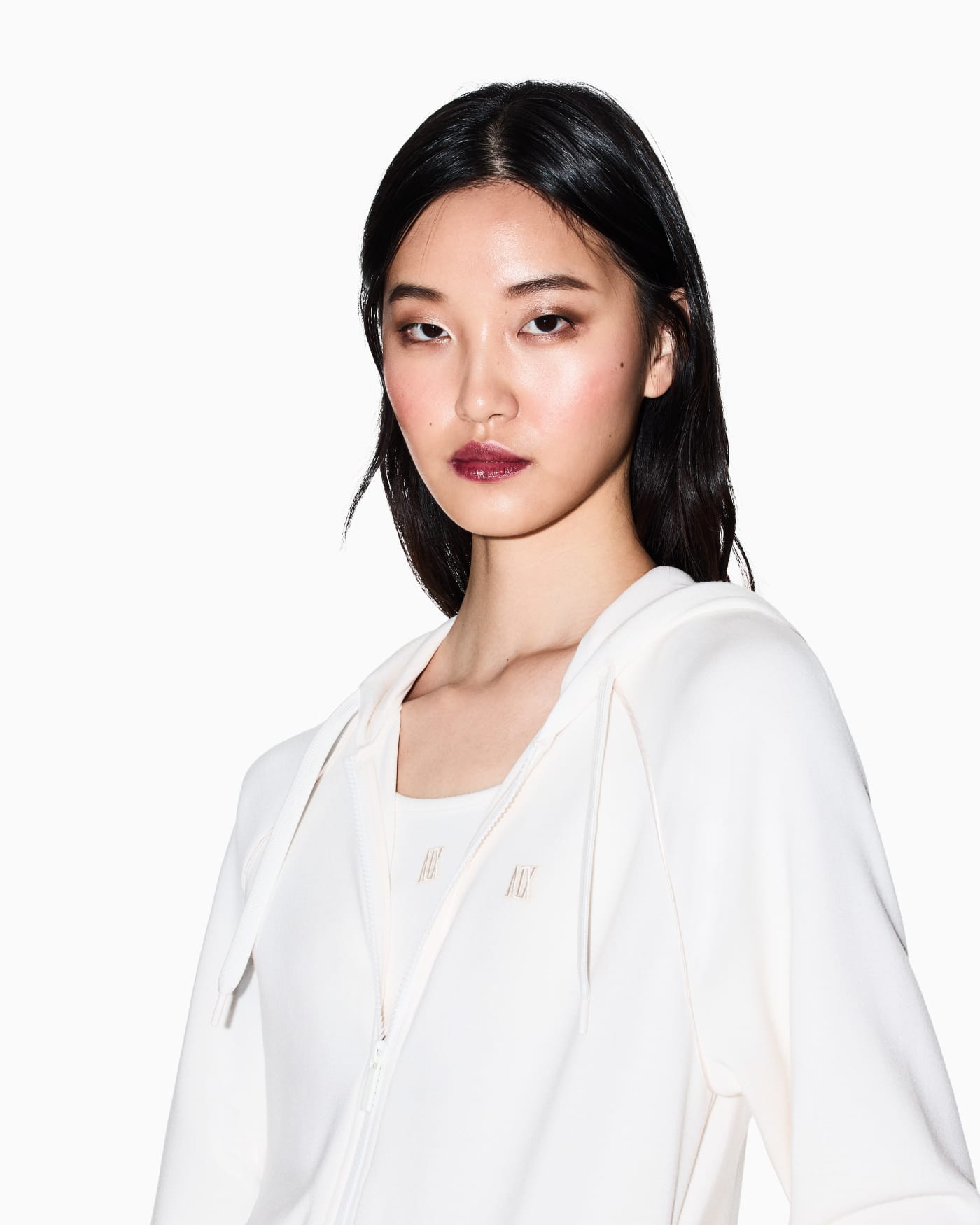 Zip-up sweatshirt in technical fabric