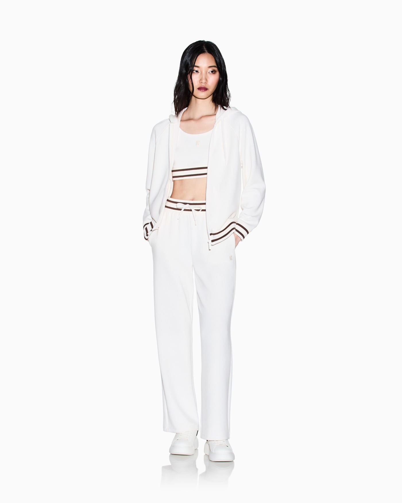Zip-up sweatshirt in technical fabric