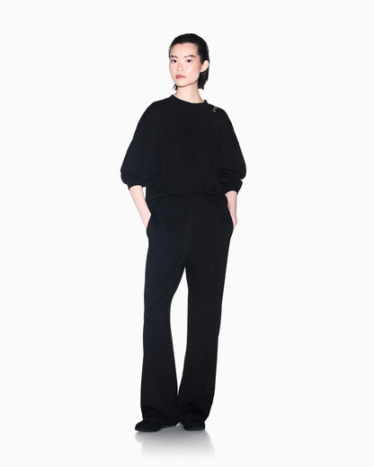 sweatshirt in stretch scuba viscose with hood