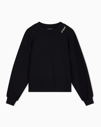 sweatshirt in stretch scuba viscose with hood