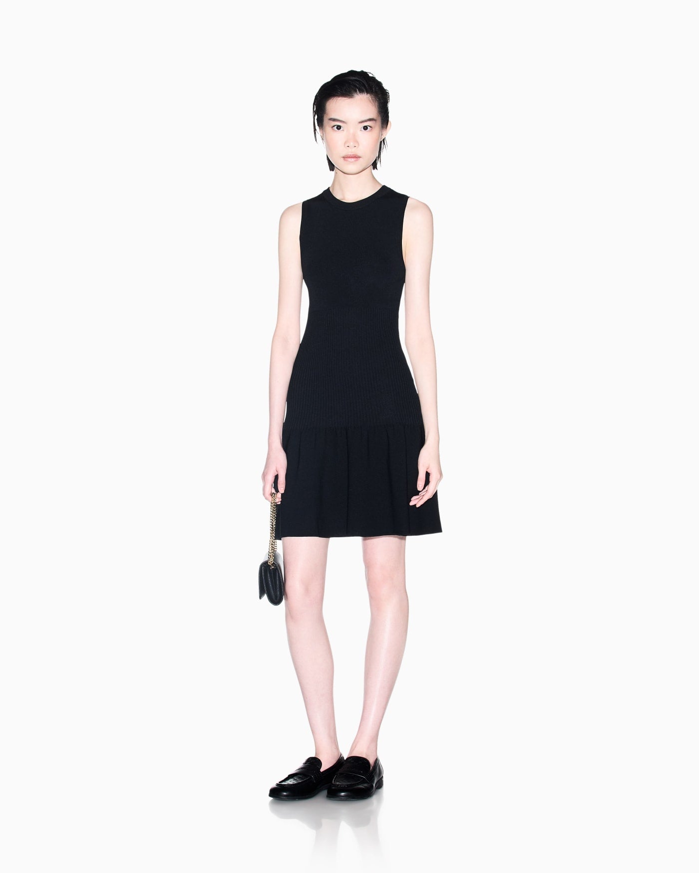 slim fit dress in knitted recycled viscose