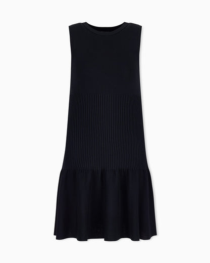 slim fit dress in knitted recycled viscose