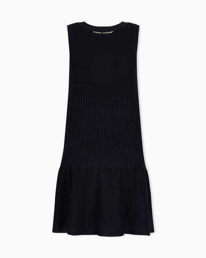 slim fit dress in knitted recycled viscose