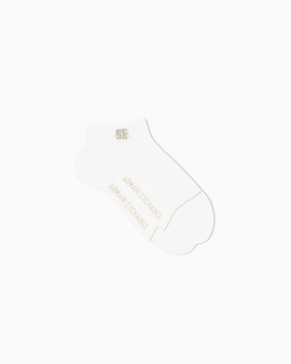Socks in stretch cotton and metallized fiber with logo