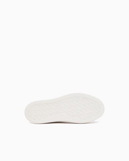 low cut Sneakers with coated and split leather upper