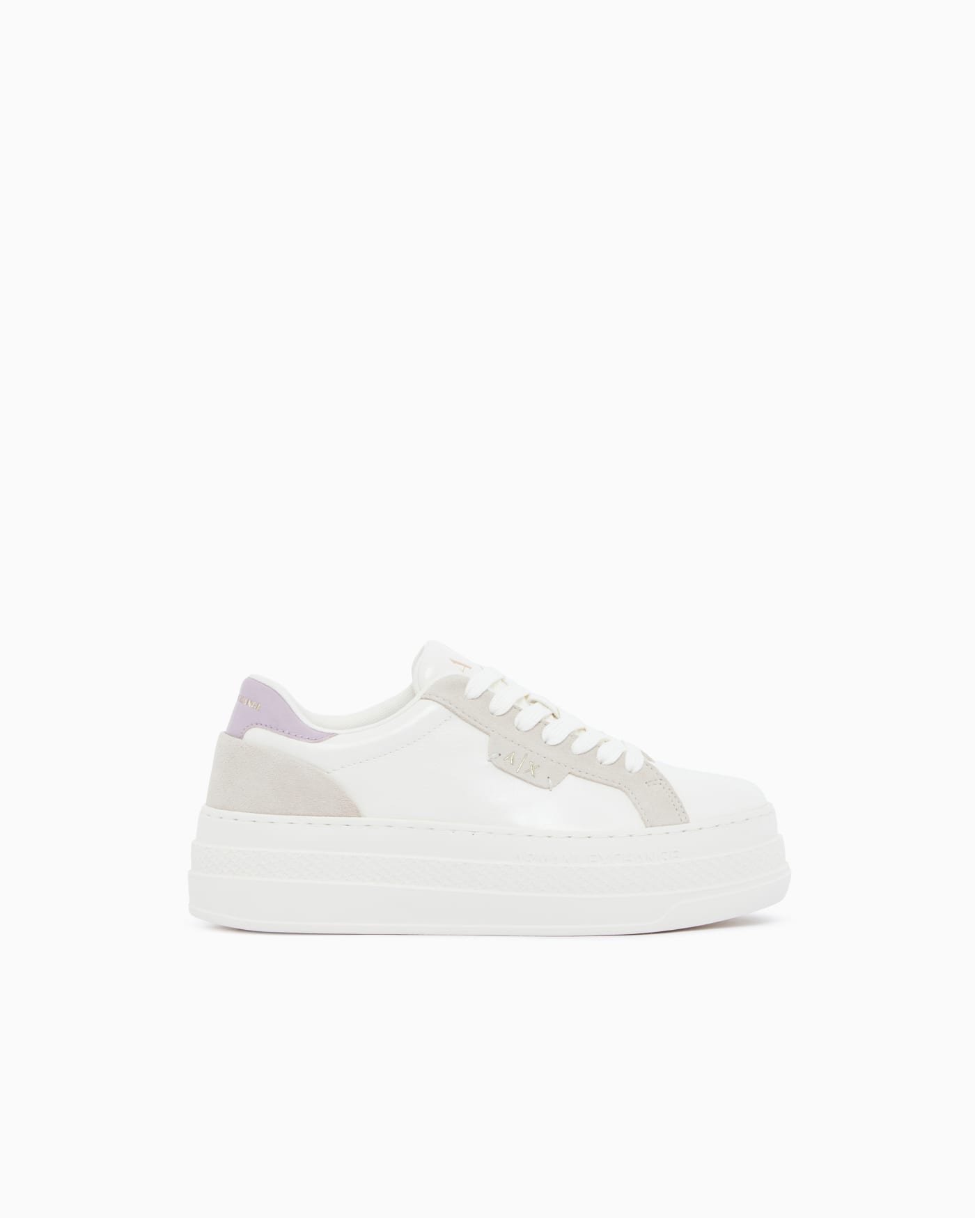 low cut Sneakers with coated and split leather upper