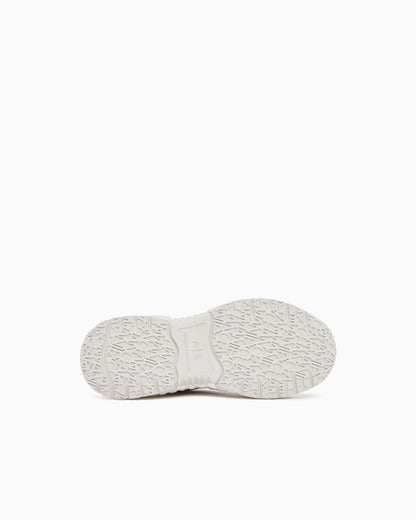 Sneakers low cut in suede and mesh with metallic inserts