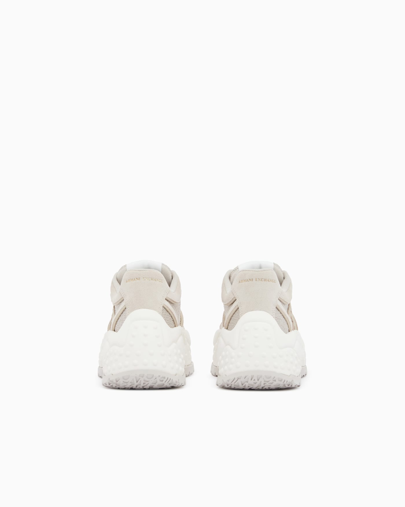 Sneakers low cut in suede and mesh with metallic inserts
