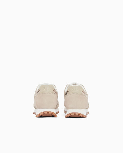 Sneakers with all-over print and suede inserts