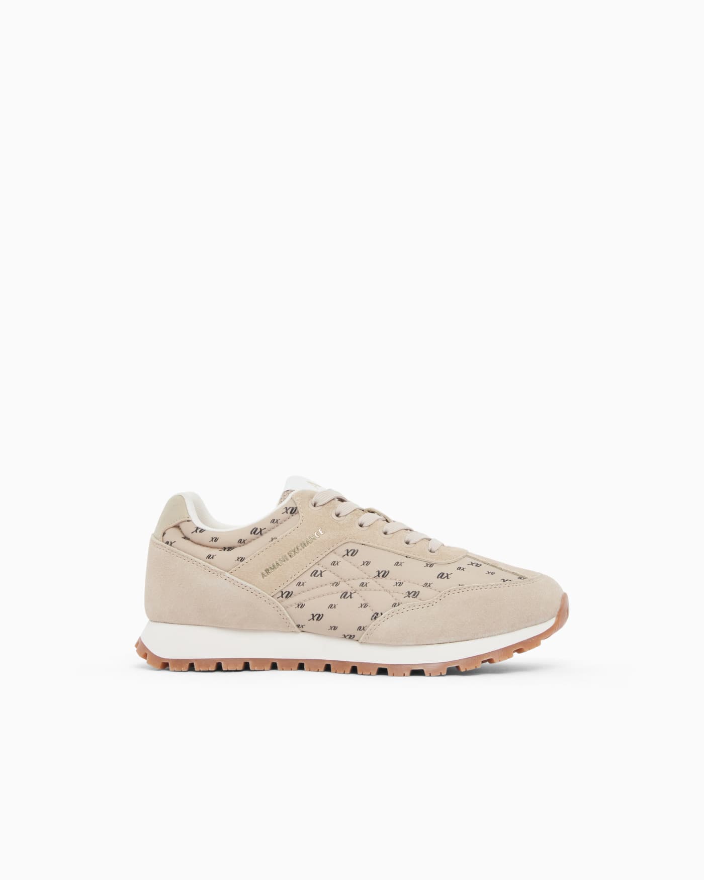 Sneakers with all-over print and suede inserts
