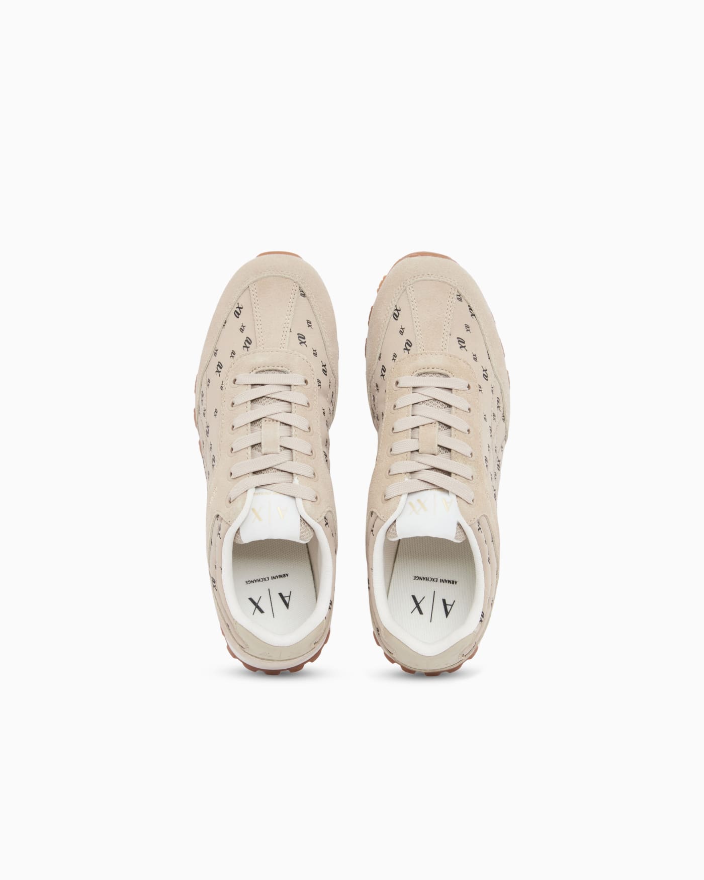 Sneakers with all-over print and suede inserts