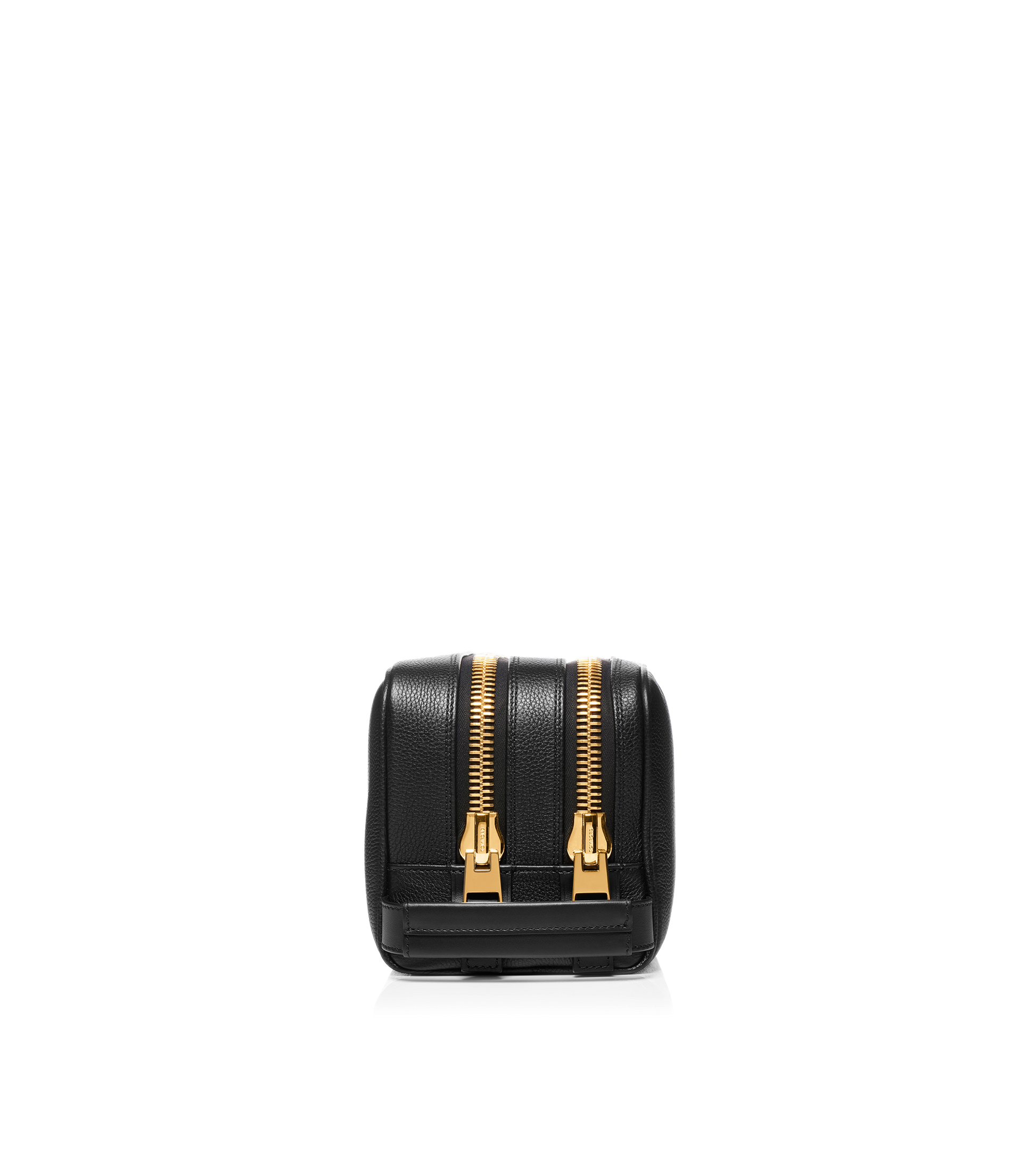 Grain Leather Double Zip Toiletry Bag