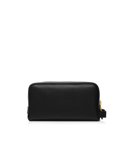 Grain Leather Double Zip Toiletry Bag