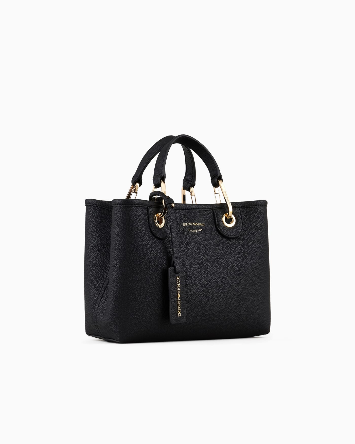 Pebbled shopper bag with pouch woman