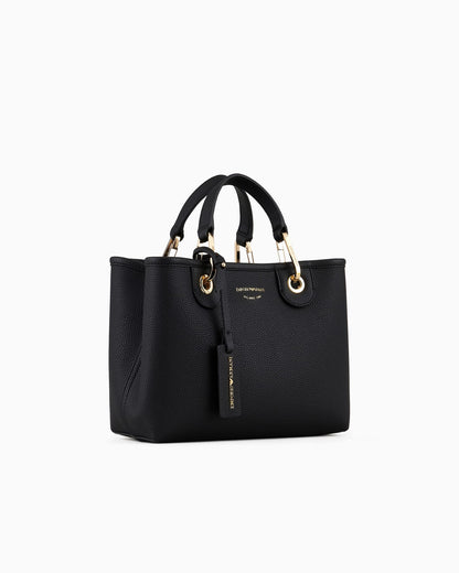 Pebbled shopper bag with pouch woman