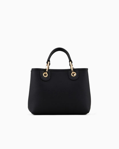 Pebbled shopper bag with pouch woman