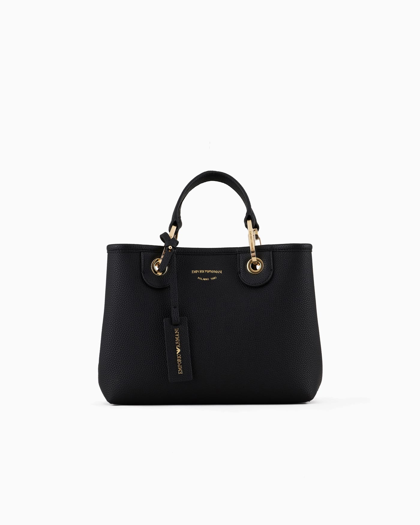 Pebbled shopper bag with pouch woman