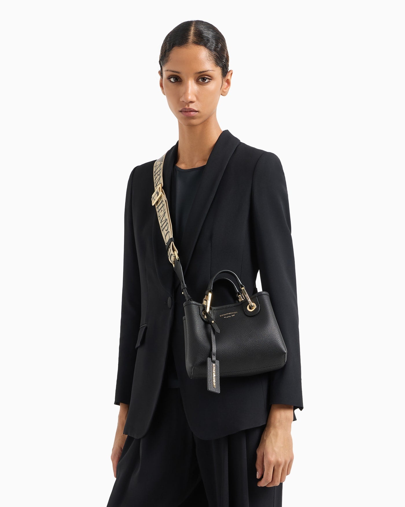 Mini tote bag with removable strap woman