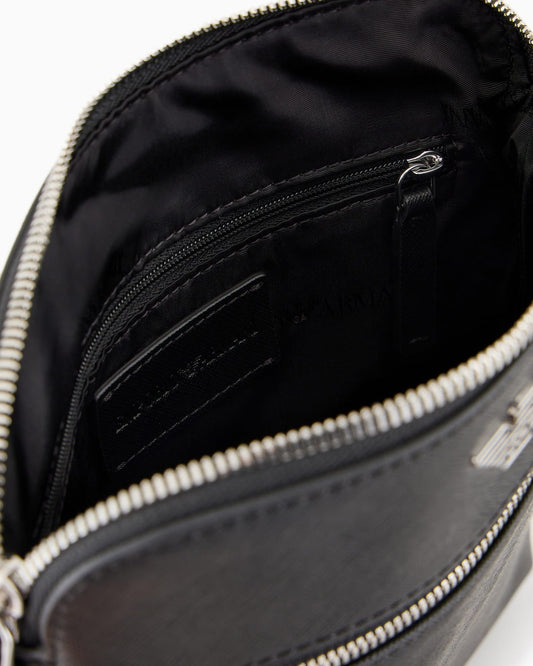 Ultra-flat saffiano shoulder bag man