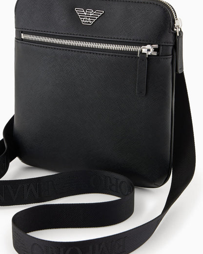 Ultra-flat saffiano shoulder bag man