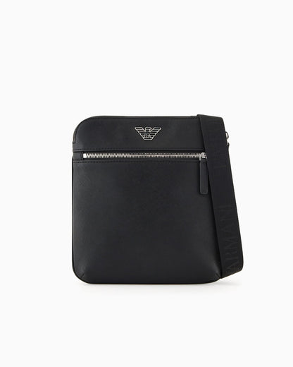Ultra-flat saffiano shoulder bag man