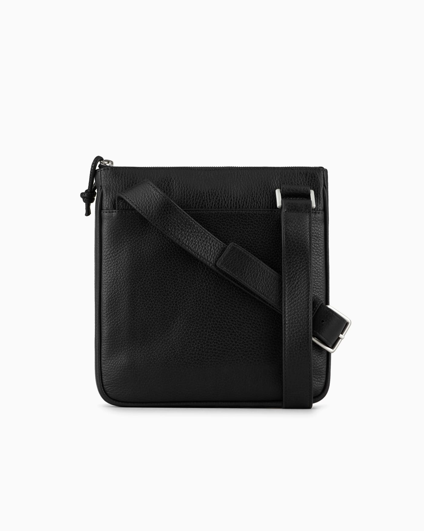 Shoulder bag tumbled leather zip for man