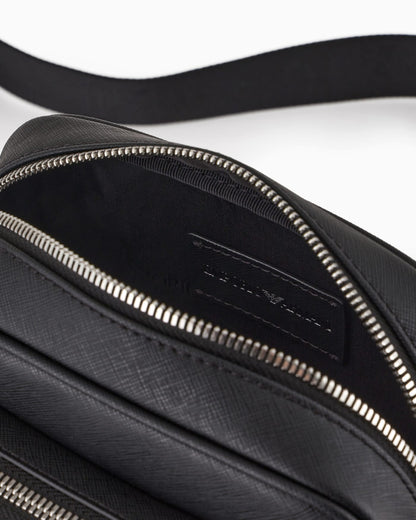 Saffiano leather shoulder bag man
